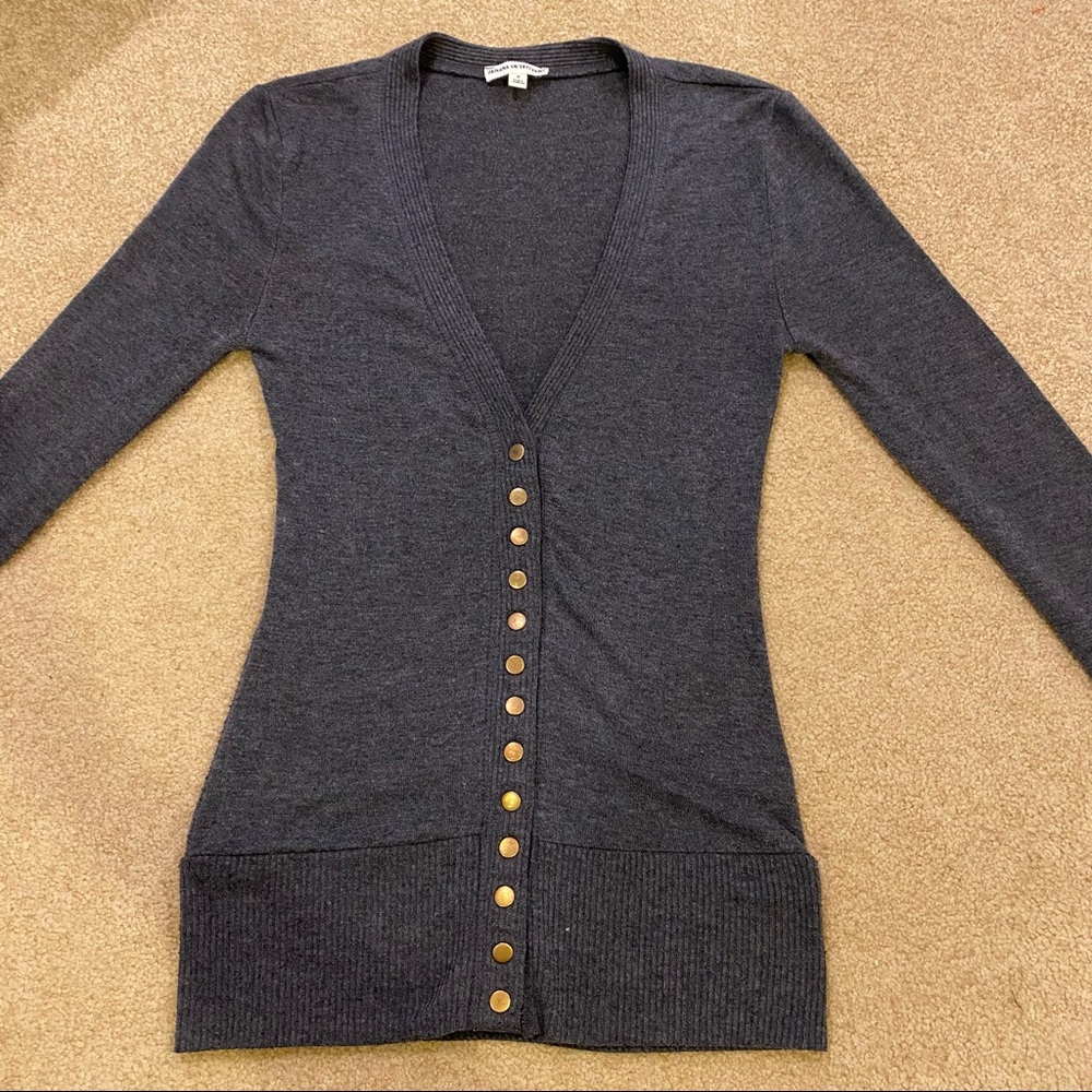 Gray Cardigan with Snap Buttons